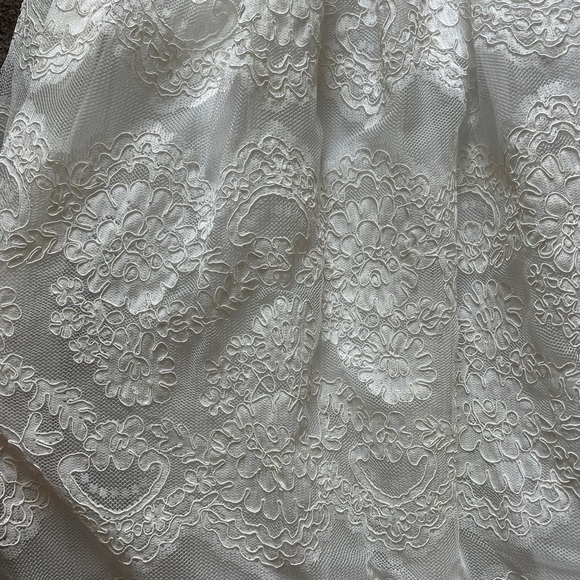 Mikael Aghal Black White Lace Evening Gown Wedding Floor Length Dress Women’s 4 - Picture 4 of 15